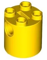 Yellow Brick, Round 2 x 2 x 2 Robot Body with Bottom Axle Holder (x Shape / + Orientation)