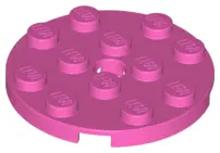 Dark Pink Plate, Round 4 x 4 with Hole