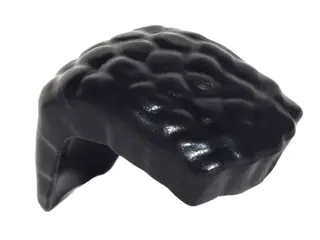 Black Minifigure, Hair Wide Mohawk with Coiled Texture