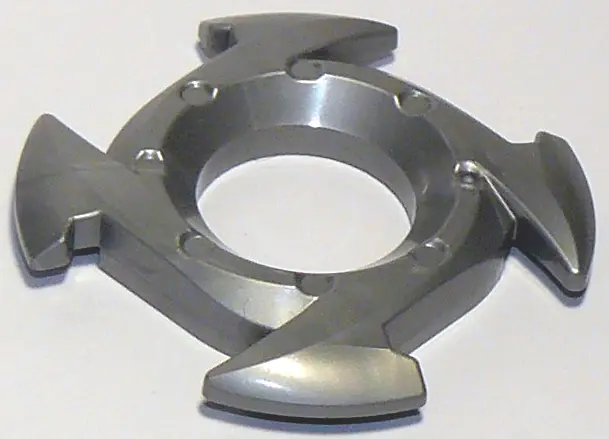 Flat Silver Ring 4 x 4 with 2 x 2 Hole and 4 Arrow Ends (Ninjago Spinner Crown)