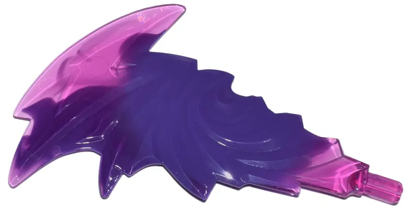 Trans-Dark Pink Flame Trail Spiked with Axle End with Marbled Dark Purple Pattern