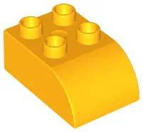 Bright Light Orange Duplo, Brick 2 x 3 Slope Curved