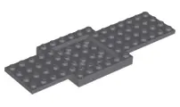 Dark Bluish Gray Vehicle, Base 6 x 16 x 2/3 with 4 x 4 Recessed Center and 4 Holes