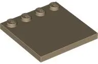 Dark Tan Tile, Modified 4 x 4 with Studs on Edge
