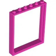 Dark Pink Window 1 x 6 x 6 Flat Front
