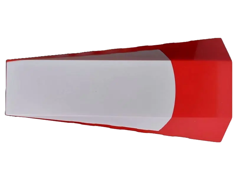Red Wedge 8 x 4 Triple Curved No Studs with White Panel Pattern