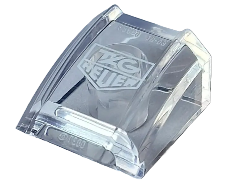 Trans-Clear Slope, Curved 2 x 2 Lip with White 'TAG HEUER' Logo Pattern