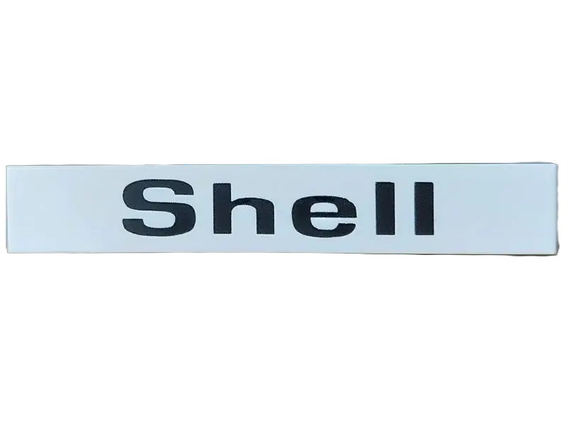 White Tile 1 x 6 with Black 'Shell' Pattern