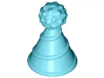 Medium Azure Minifigure, Hat with Small Pin, Party Hat
