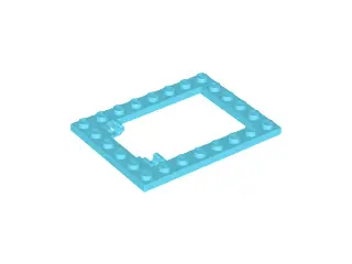 Medium Azure Plate, Modified 6 x 8 Trap Door Frame Horizontal (Long Pin Holders)