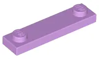 Medium Lavender Plate, Modified 1 x 4 with 2 Studs without Groove