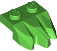 Green Plate, Modified 1 x 2 with 3 Claws / Rock Fingers