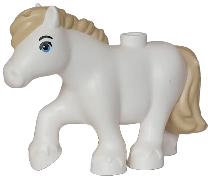 Horse, Friends Style, Pony with Molded Tan Mane and Tail and Printed Black Eyebrow and Eyelash, Medi