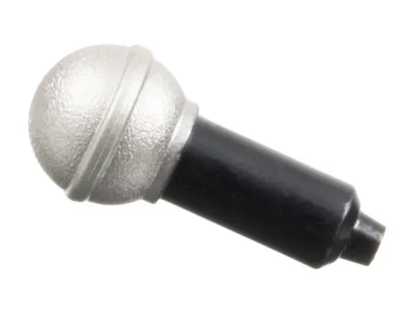 Black Minifigure, Utensil Microphone with Silver Top Full Screen Pattern