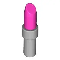 Dark Pink Minifigure, Utensil Lipstick with Light Bluish Gray Handle Pattern
