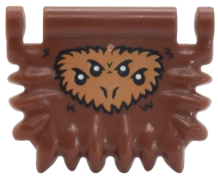 Brown Minifigure, Utensil Book Cover, Fangs Around Edge with Medium Nougat Fur and 4 Black and White