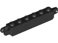 Black Hinge Brick 1 x 6 Locking with 1 Finger Vertical End and 2 Fingers Vertical End