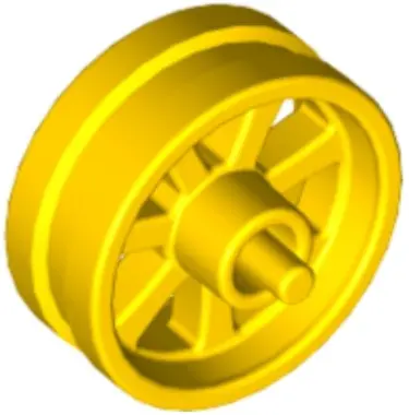 Yellow Wheel 15mm D. x 6mm City Motorcycle