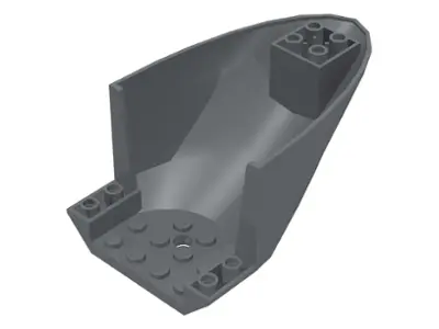Dark Bluish Gray Aircraft Fuselage Aft Section Curved Bottom 6 x 10