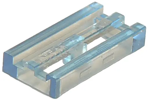Trans-Medium Blue Tile, Modified 1 x 2 Grille with Bottom Groove