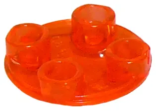 Trans-Neon Orange Plate, Round 2 x 2 with Rounded Bottom (Boat Stud)