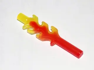 Trans-Red Wave Rounded Straight Bar 4L (Flame) with Marbled Trans-Yellow Pattern