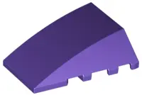 Dark Purple Wedge 4 x 4 Triple Curved No Studs