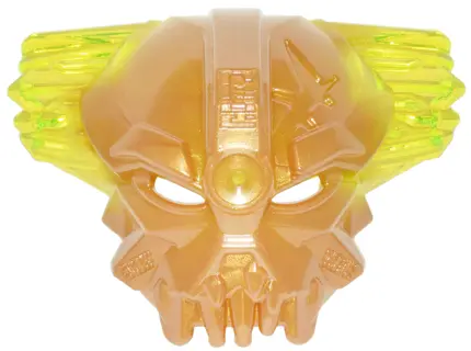 Pearl Gold Bionicle Mask of Control with Marbled Trans-Neon Green Pattern