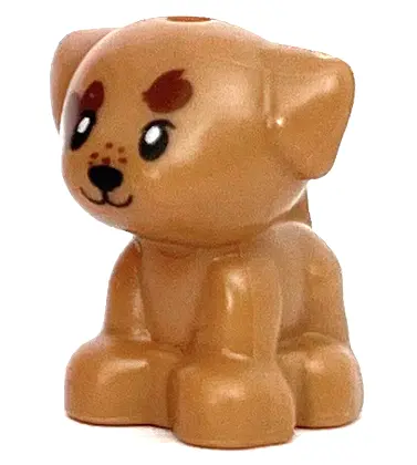 Medium Nougat Dog, Friends Style, Puppy, Standing, Small with Reddish Brown Spots Pattern