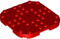 Red Plate, Modified 8 x 8 with Rounded Corners and 4 Feet