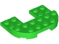 Bright Green Plate, Round 4 x 6 x 2/3, Raised 2 x 6 and 2 x 2 Cutout