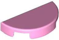 Bright Pink Tile, Round 1 x 2 Half