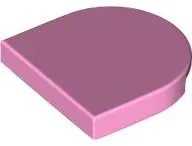 Pink Tile, Round 2 x 2 Half Circle Extended