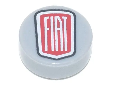 Light Bluish Gray Tile, Round 1 x 1 with FIAT Logo Pattern