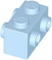 Bright Light Blue Brick, Modified 1 x 2 with Studs on 2 Sides