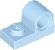 Bright Light Blue Plate, Modified 1 x 2 with Pin Hole on Top
