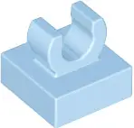 Bright Light Blue Tile, Modified 1 x 1 with Open O Clip