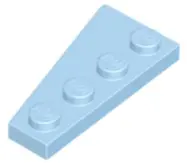 Bright Light Blue Wedge, Plate 4 x 2 Right