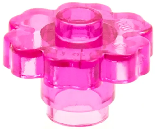 Trans-Dark Pink Plant Flower 2 x 2 Rounded - Open Stud