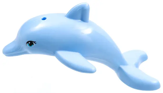 Bright Light Blue Dolphin, Friends Style, Jumping with Bottom Axle Holder with Medium Azure Eyes wit