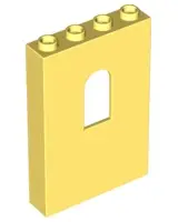 Bright Light Yellow Panel 1 x 4 x 5 Wall with Window