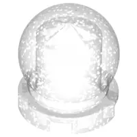 Glitter Trans-Clear Minifigure, Utensil Crystal Ball Globe 2 x 2 x 2