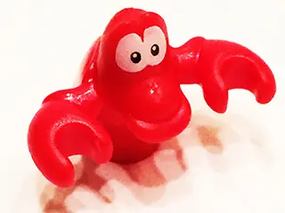 Red Crab, Disney with White Eyes, Small Black Pupils Pattern (Sebastian)