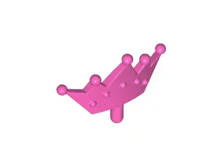 Dark Pink Minifigure, Crown Tiara, 5 Points, Rounded Ends