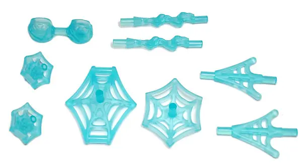Trans-Light Blue Minifigure, Weapon Pack Spider-Man Web Effects, 9 in Bag (Multipack)