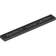 Black Tile 1 x 8 with 'Apollo 11 Lunar Lander' Pattern