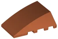 Dark Orange Wedge 4 x 4 Triple Curved No Studs