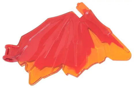 Trans-Orange Dragon Wing 9 x 6 with Marbled Red Pattern