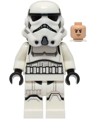 Imperial Stormtrooper - Male, Dual Molded Helmet with Light Bluish Gray Panels on Back, Shoulder Bel