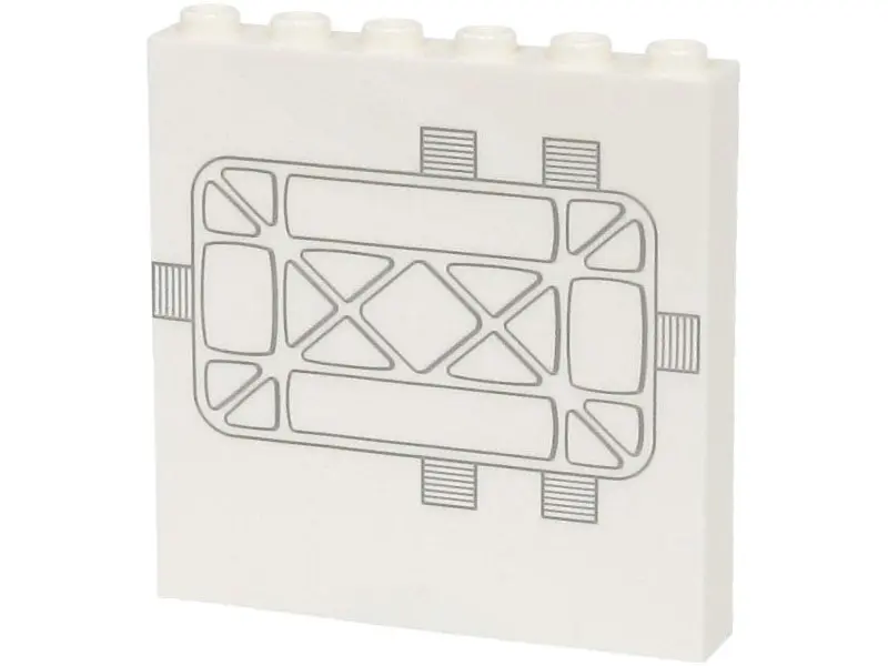 White Panel 1 x 6 x 5 with SW Tantive IV Door with Light Bluish Gray Lines and Grille Pattern